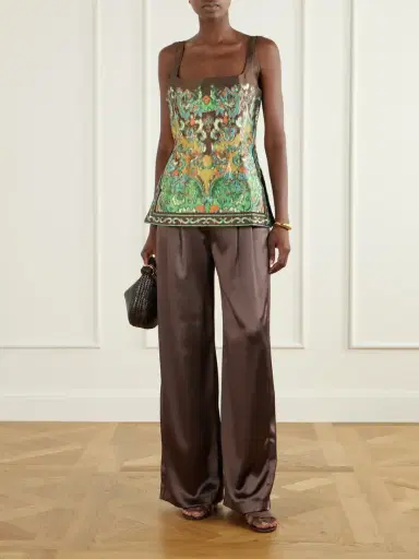 ALÉMAIS Charlotte Printed Satin-twill Blouse | Thumbnail 2
