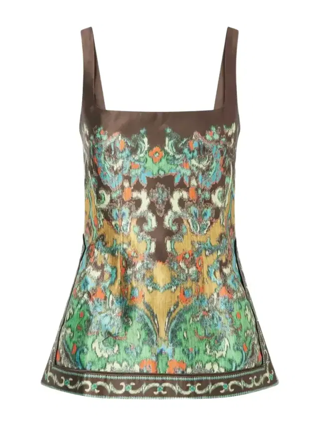 ALÉMAIS Charlotte Printed Satin-twill Blouse