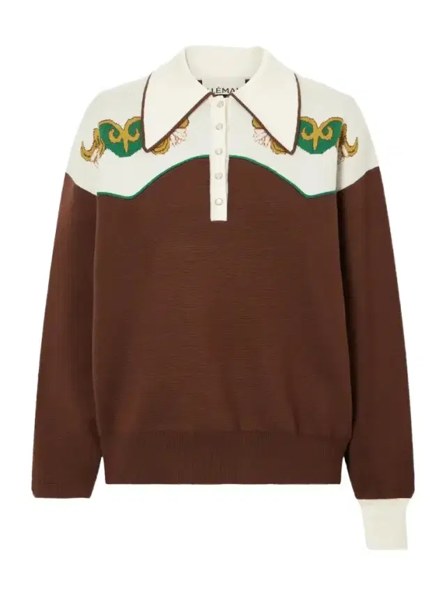 ALÉMAIS Lasso Intarsia-knit Merino Wool-blend Polo Sweater