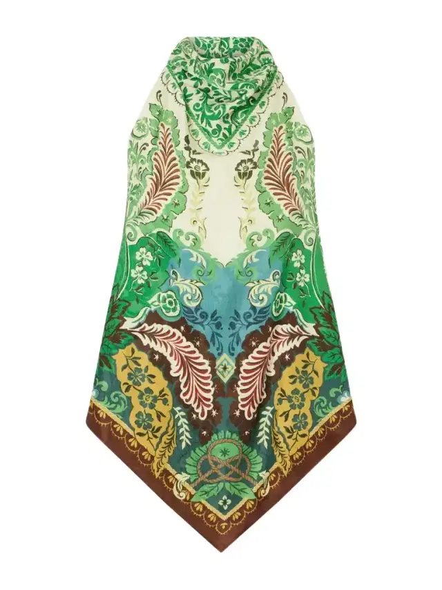 ALÉMAIS Florence Floral-jacquard Satin Top