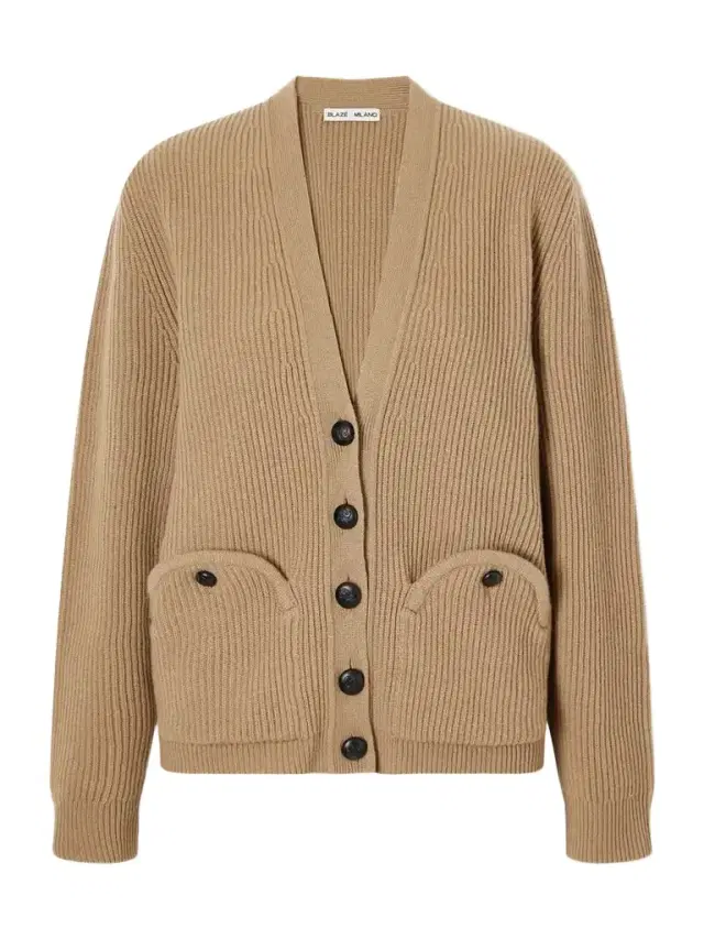 Blazé Milano Highland Uda Ribbed Wool And Cashmere-blend Cardigan