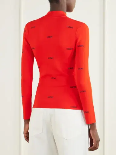 Loewe Logo-embroidered Ribbed-knit Turtleneck Sweater | Thumbnail 4