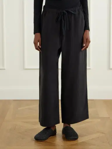 James Perse Silk-habotai Wide-leg Drawstring Pants | Thumbnail 3 James Perse Silk-habotai Wide-leg Drawstring Pants | Thumbnail 3