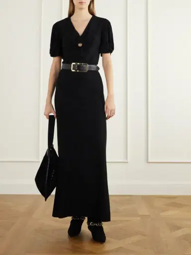 Isabel Marant Surelie Paneled Gathered Crepe Midi Dress | Thumbnail 2 Isabel Marant Surelie Paneled Gathered Crepe Midi Dress | Thumbnail 2