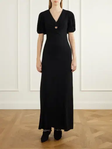 Isabel Marant Surelie Paneled Gathered Crepe Midi Dress | Thumbnail 3 Isabel Marant Surelie Paneled Gathered Crepe Midi Dress | Thumbnail 3