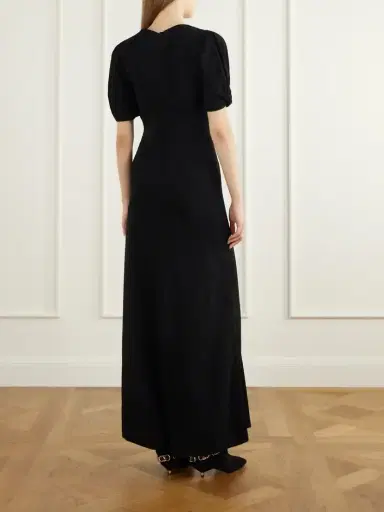 Isabel Marant Surelie Paneled Gathered Crepe Midi Dress | Thumbnail 4 Isabel Marant Surelie Paneled Gathered Crepe Midi Dress | Thumbnail 4