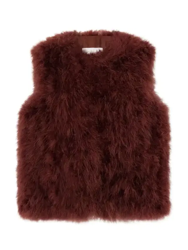 Yves Salomon Feather-embellished Silk Vest
