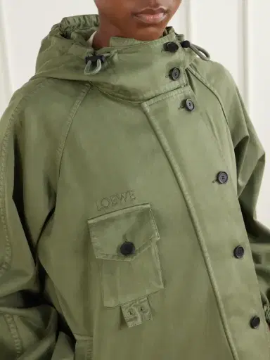 Loewe Logo-embroidered Cotton-canvas Hooded Parka | Thumbnail 5