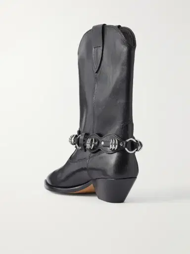 Isabel Marant Duerto 45 Chain-embellished Leather Ankle Boots | Thumbnail 3