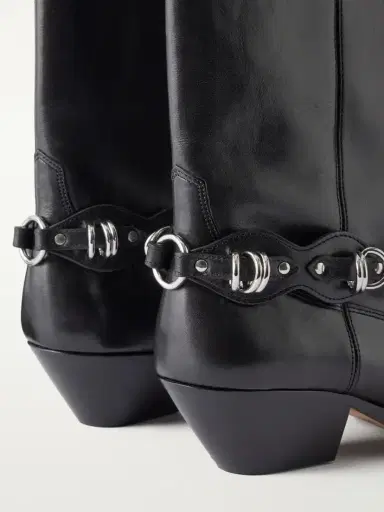 Isabel Marant Duerto 45 Chain-embellished Leather Ankle Boots | Thumbnail 5