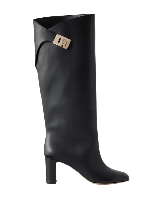 Ferragamo Elli 70 Embellished Leather Knee Boots