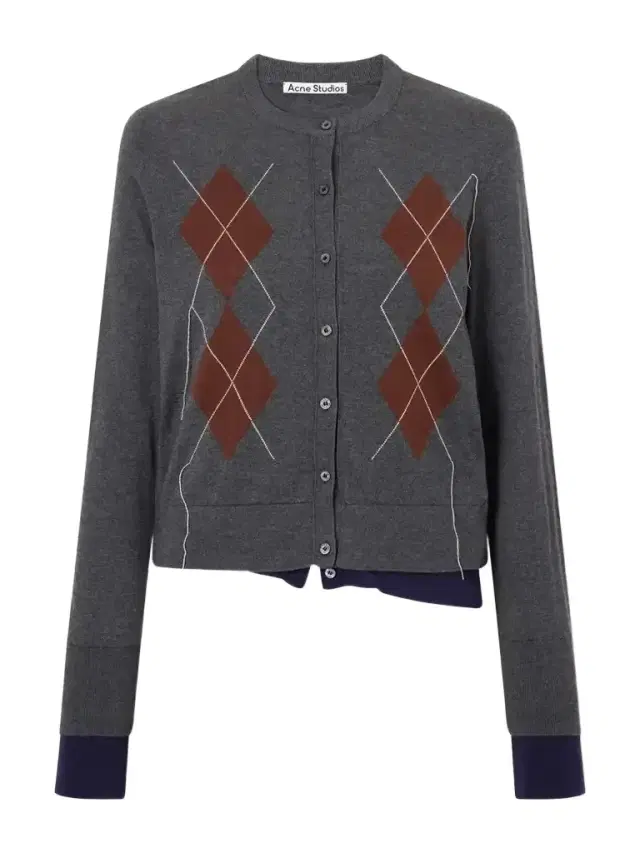 Acne Studios Argyle Silk, Wool And Cashmere-blend Cardigan