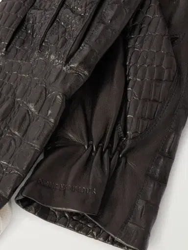 Nour Hammour Croc-effect Leather Gloves | Thumbnail 2