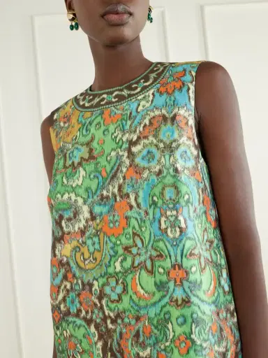 ALÉMAIS Charlotte Floral-jacquard Satin Mini Dress | Thumbnail 4 ALÉMAIS Charlotte Floral-jacquard Satin Mini Dress | Thumbnail 4