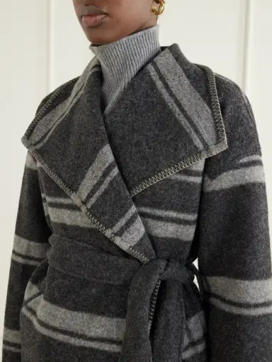 Marant Étoile Brea Belted Striped Knitted Coat | Thumbnail 4 Marant Étoile Brea Belted Striped Knitted Coat | Thumbnail 4