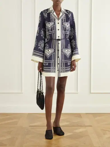 ALÉMAIS Banderra Belted Printed Linen Mini Dress | Thumbnail 2 ALÉMAIS Banderra Belted Printed Linen Mini Dress | Thumbnail 2
