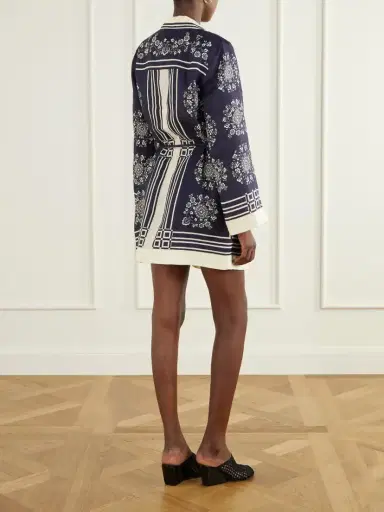 ALÉMAIS Banderra Belted Printed Linen Mini Dress | Thumbnail 3 ALÉMAIS Banderra Belted Printed Linen Mini Dress | Thumbnail 3