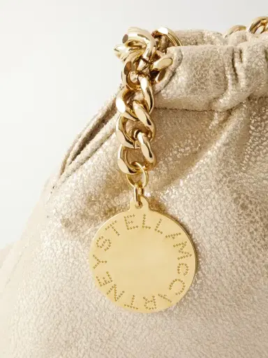 Stella McCartney Falabella Mini Metallic Vegetarian Material Drawstring Bag | Thumbnail 5