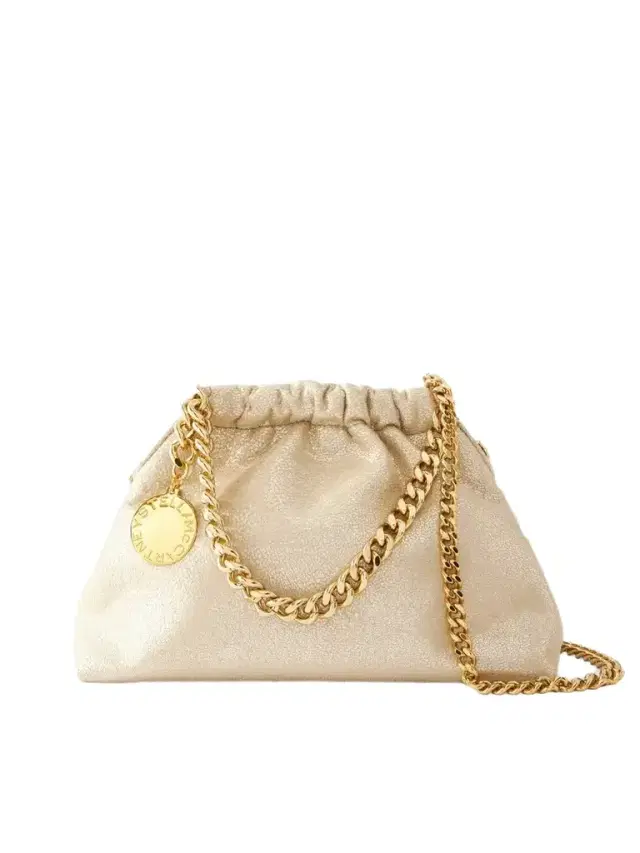 Stella McCartney Falabella Mini Metallic Vegetarian Material Drawstring Bag