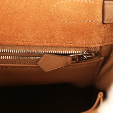 HERMÈS Hermes Teddy Kelly Retourne 35 Chamois, Ecru Shearling, Alezan Swift Palladium Hardware | Thumbnail 9 HERMÈS Hermes Teddy Kelly Retourne 35 Chamois, Ecru Shearling, Alezan Swift Palladium Hardware | Thumbnail 9