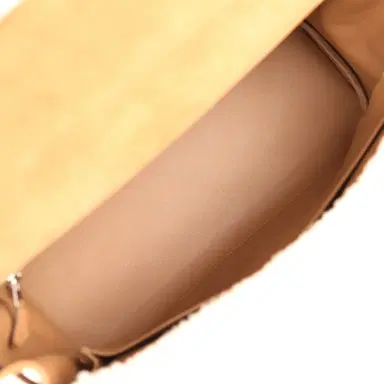 HERMÈS Hermes Teddy Kelly Retourne 35 Chamois, Ecru Shearling, Alezan Swift Palladium Hardware | Thumbnail 7
