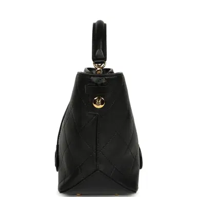 Chanel Pre-owned Chanel Top Handle Bucket Bag Black Calfskin Gold Hardware | Thumbnail 4 Chanel Pre-owned Chanel Top Handle Bucket Bag Black Calfskin Gold Hardware | Thumbnail 4