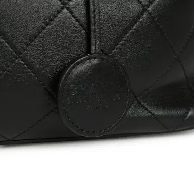 Chanel Pre-owned Chanel Top Handle Bucket Bag Black Calfskin Gold Hardware | Thumbnail 8 Chanel Pre-owned Chanel Top Handle Bucket Bag Black Calfskin Gold Hardware | Thumbnail 8