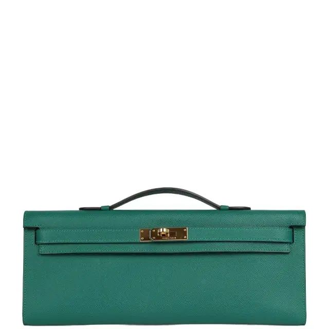 HERMÈS Pre-owned Hermes Kelly Cut Malachite Epsom Gold Hardware