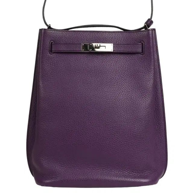 HERMÈS Pre-owned Hermes So Kelly 22 Ultraviolet Verso Clemence Palladium Hardware