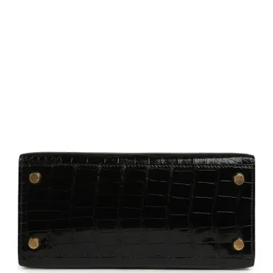 HERMÈS Vintage Hermes Kelly Sellier 20 Black Shiny Alligator Mississippiensis Gold Hardware | Thumbnail 6 HERMÈS Vintage Hermes Kelly Sellier 20 Black Shiny Alligator Mississippiensis Gold Hardware | Thumbnail 6