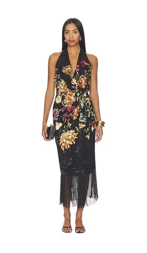 Hemant & Nandita Front Draped Midi Dress