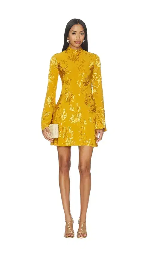 Hemant & Nandita Biased Mini Dress With Mock Neck