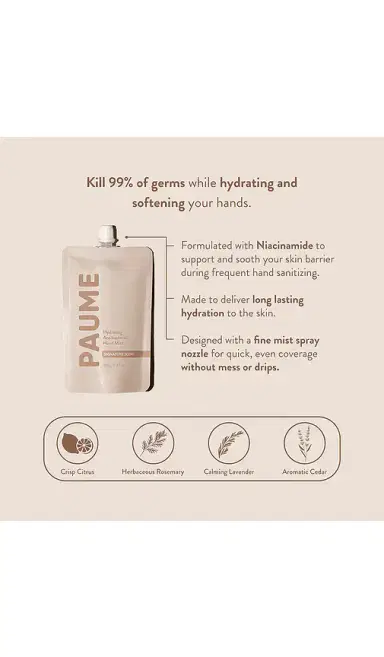 Paume Hydrating Antibacterial Hand Mist Refill Bag | Thumbnail 3 Paume Hydrating Antibacterial Hand Mist Refill Bag | Thumbnail 3
