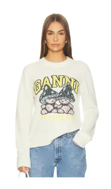 Ganni Mushroom Teddy Wool Sweater | Thumbnail 1