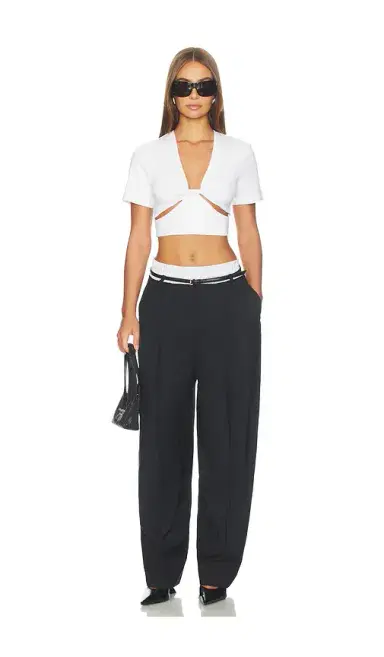 Alexander Wang Mid-Rise Belted Tailored Pant With Pre-styled Boxer | Thumbnail 5 Alexander Wang Mid-Rise Belted Tailored Pant With Pre-styled Boxer | Thumbnail 5