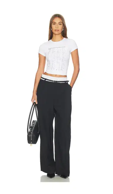 Alexander Wang Fitted Tee With Hotfix Card Graphic | Thumbnail 4
