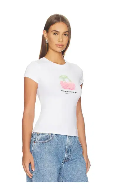 Alexander Wang Fitted Ringer Tee With Cherry Graphic | Thumbnail 2