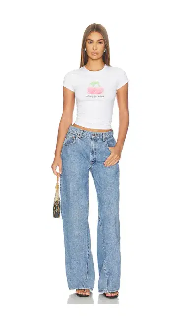 Alexander Wang Fitted Ringer Tee With Cherry Graphic | Thumbnail 4