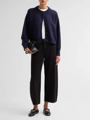 Frame Women's The Easy Femme Striped Cardigan - Navy Stripe | Thumbnail 2