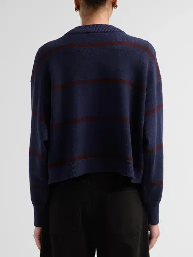 Frame Women's The Easy Femme Striped Cardigan - Navy Stripe | Thumbnail 3