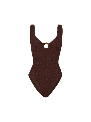 Hunza G Women's Celine Metallic One-Piece Swimsuit - Metallic Chocolate | Thumbnail 1 Hunza G Women's Celine Metallic One-Piece Swimsuit - Metallic Chocolate | Thumbnail 1