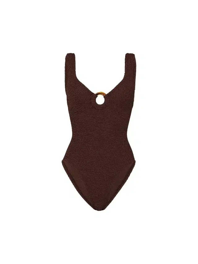 Hunza G Women's Celine Metallic One-Piece Swimsuit - Metallic Chocolate