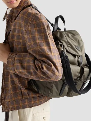 Prada Men's Re-Nylon Backpack - Light Grey | Thumbnail 3