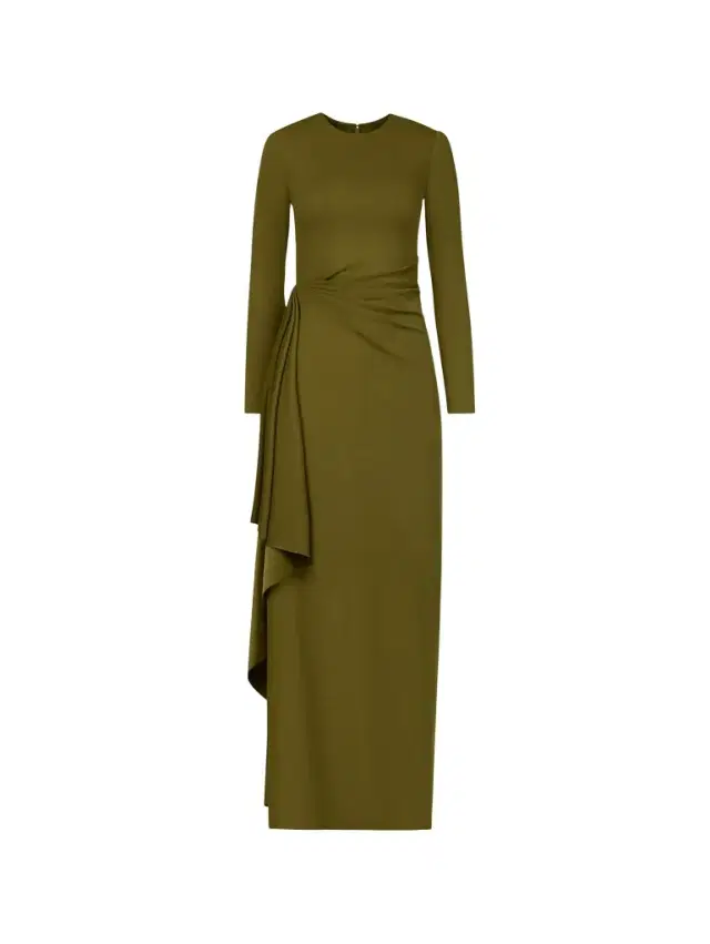 Oscar de la Renta Drape-Detail Jersey Gown