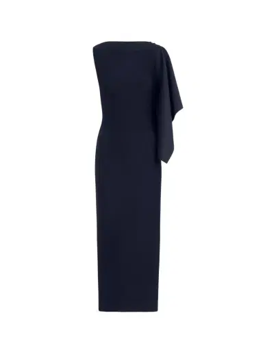 Oscar de la Renta Hibiscus Brooch Knit Dress | Thumbnail 1