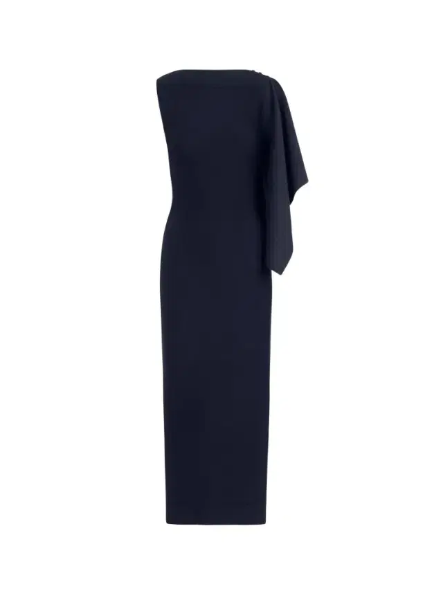 Oscar de la Renta Hibiscus Brooch Knit Dress