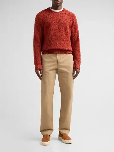 Vince Men's Bouclé Wool Raglan-Sleeve Crewneck Sweater - Dark Orange - Size XXL | Thumbnail 2 Vince Men's Bouclé Wool Raglan-Sleeve Crewneck Sweater - Dark Orange - Size XXL | Thumbnail 2
