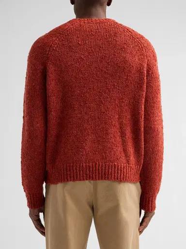 Vince Men's Bouclé Wool Raglan-Sleeve Crewneck Sweater - Dark Orange - Size XXL | Thumbnail 3 Vince Men's Bouclé Wool Raglan-Sleeve Crewneck Sweater - Dark Orange - Size XXL | Thumbnail 3