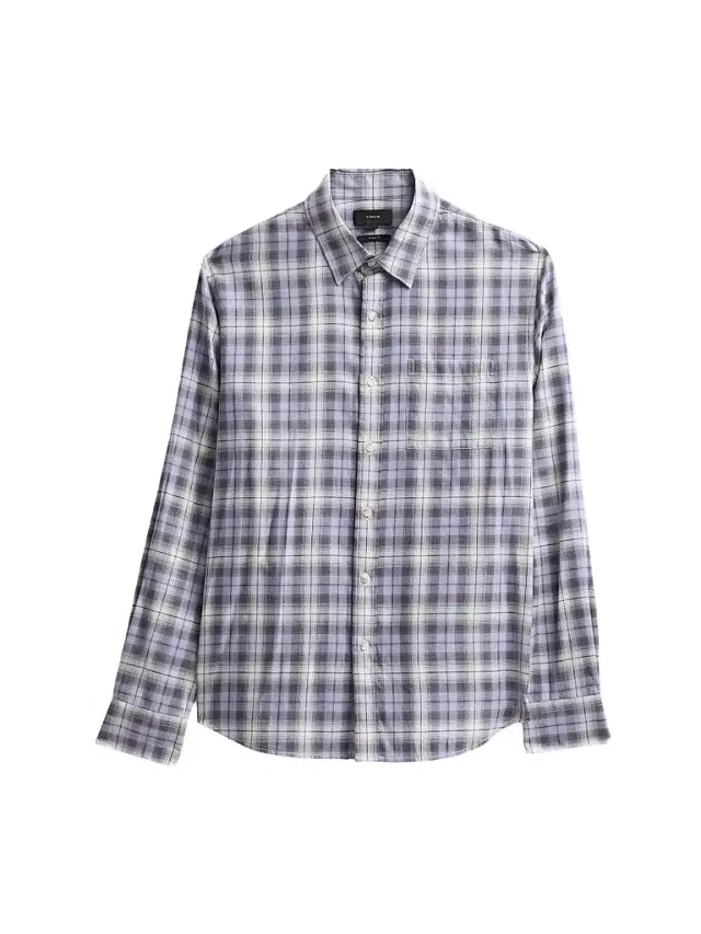 Vince Men's Exchange Plaid Cotton Shirt - Dark Lilac