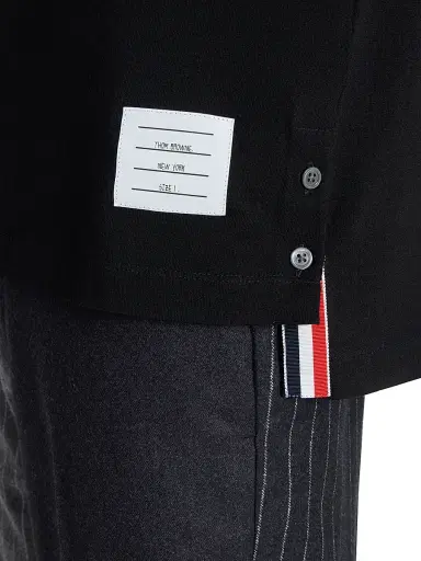 Thom Browne Men's RWB Tipping Wool Jersey Polo Shirt - Black | Thumbnail 6
